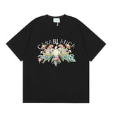 Summer collection: casa casablanca print oversized short-sleeve t-shirt - premium heavyweight cotton