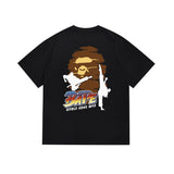 Cross-border wholesale summer classic ape camo lightning print cotton short sleeve t-shirt