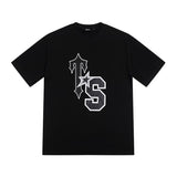 [heavy weight double yarn] trapstar stitching tiger head embroider gradient letter short-sleeved t-shirt