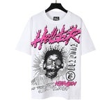 pa long sleeve t-shirt palm tree back letter big logo bat sleeve os dropped shoulders