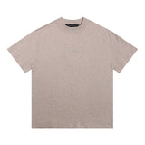 essential double line fog shorts icon laminated stereo letter round neck couple pullover
