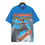 High version gods short sleeve heavy weight washed fog high street rock band skull pure cottonprinting round