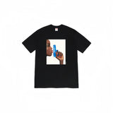 Wholesale export sup streetwear letter print 100% cotton t-shirt - relaxed fit, crew neck, short sleeve