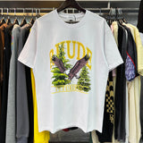 Rhude T Shirts Pandora Eagle Print Cotton Short Sleeve Men and Women