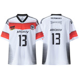 Cross-border american blockcore style patch embroidery t-shirt v-neck sports football uniform mesh quick-drying