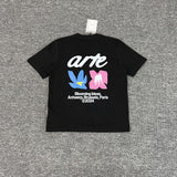 Arte summer tshirt student tops blue rose printing t-shirt casualloose short sleeve trendy