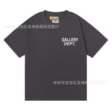 American classic series high street gall retro basic letter d print short sleeve t-shirt