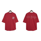 Cross-border pa spray-painted letter short-sleeved palm tree fog high street graffiti logo t