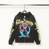 American valley washed distressed printing short-sleeved t-shirt valeforever hoodie sweatshirt long
