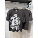 American asaali character print short sleeve t-shirt & trendy shorts set - summer collection