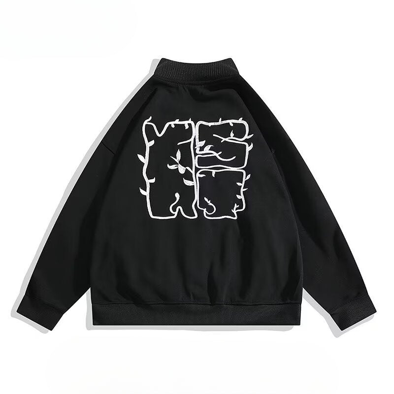 Unisex Baseball Jersey Casual Loose Vintage Embroidered Jacket Cardigan Jacket