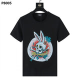 Psy wholesale american cho bunt-shirt colorful skull rabbit gradient letterprintingcouple short