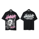 american trend high quality loose t-shirt pure cotton front and rear high-definition printing casualcoupletrendy short sleeves