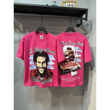 American asaali character print short sleeve t-shirt & trendy shorts set - summer collection