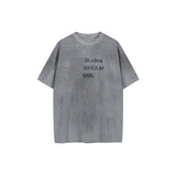 Ac letter print high street washed distressed vintage oversized short sleeve couple t-shirt