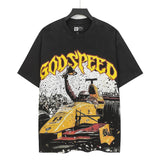 high version gods short sleeve heavy weight washed fog high street skull pure cottonprinting round