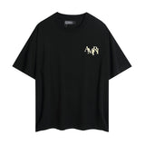 Wholesale foreign trade amir washed distressed tiger head number & letter logo short sleeve t-shirt