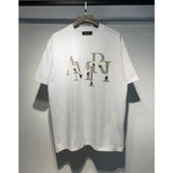 [gram] am peace dove flowing paint graffiti letter starry sky classic logo printing short sleeve couple t-shirt