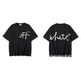 European and american spring/summer ow gradient arrow graphic crew neck short sleeve t-shirt