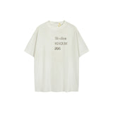 Ac letter print high street washed distressed vintage oversized short sleeve couple t-shirt
