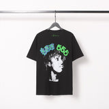 Spder hip hop singer youngthug foam letter couple short-sleeved t-shirt full of diamonds shorts