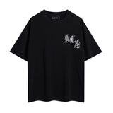 Wholesale foreign trade amir washed distressed tiger head number & letter logo short sleeve t-shirt