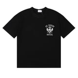 Rhude T Shirts Totem Simple Printing Cotton Casual Short Sleeve Men and Women