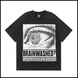 Hs american high street retro washed portrait short-sleeved t-shirt long sleeves sweatshirt hoodie