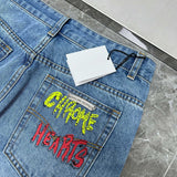 CHH Chrome Hearts Jeans Metal Logo Decoration