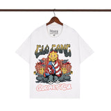streetwear zip hoodie cartoon letter print zip-up sweatshirt and pants camouflage set