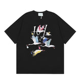 Summer collection: casa casablanca print oversized short-sleeve t-shirt - premium heavyweight cotton