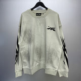 Hs american high street retro washed portrait short-sleeved t-shirt long sleeves sweatshirt hoodie