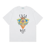 Summer collection: casa casablanca print oversized short-sleeve t-shirt - premium heavyweight cotton