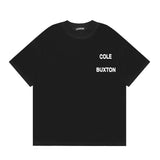 Wholesale export cole buxton minimalist cursive signature print short sleeve t-shirt - high street style