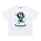 trap gradient letter tiger head short sleeve european and american high street trap star printing t-shirt loose s