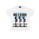 Erd: brooding rich kid - american retro portrait print rock 'n' roll hip-hop pocket oversized short sleeve tee