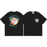Summer collection: casa casablanca print oversized short-sleeve t-shirt - premium heavyweight cotton
