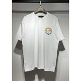 [gram] am flow paint graffiti letter starry sky classic logo print short sleeve couple t-shirt