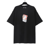 Vtm letter american style no photo printing loose washed distressed short sleeve t-shirt couple outfit