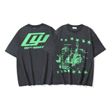 Spring/summer ow splatter graffiti arrow graphic crewneck short sleeve tee