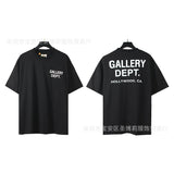 American classic series high street gall retro basic letter d print short sleeve t-shirt