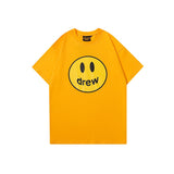 Wholesale drew smiley face short sleeve justin bieber fog trendy high street loose couple t-shirt