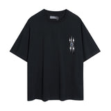 Wholesale foreign trade amir washed distressed tiger head number & letter logo short sleeve t-shirt