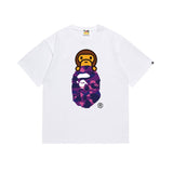 B@pe tshirtsssummertrendy ape head little monkey camouflage couple short sleeve round neck t-shirt men