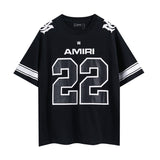 Wholesale foreign trade amir washed distressed tiger head number & letter logo short sleeve t-shirt