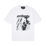 Erd rich second generation loose version american trend quiet eye printing round neck short sleeve t-shirt couple outfit