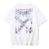 Spring/summer ow splatter graffiti arrow graphic crewneck short sleeve tee