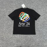 Arte summer tshirt student tops blue rose printing t-shirt casualloose short sleeve trendy