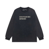 Erd melancholic rich second generation short-sleeved portrait sketch graffiti cross-border new high street loosecasual print