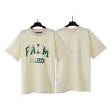 Cross-border pa spray-painted letter short-sleeved palm tree fog high street graffiti logo t